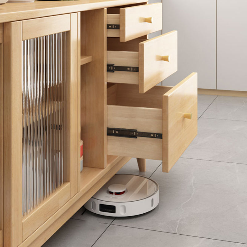 Sideboard a legno massiccio laterale contemporaneo con armadi e cassetti