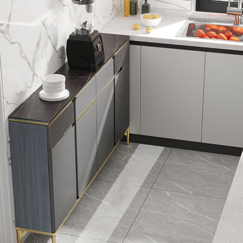 Stone Buffet Table Glam Style Buffet Credenza with Drawers and Cabinets Clearhalo 'buffet_sideboard' 'Buffets & Sideboards' 'furn' 'furn_buffet_sideboard' 'Furniture' 'Kitchen & Dining Furniture' 6732496