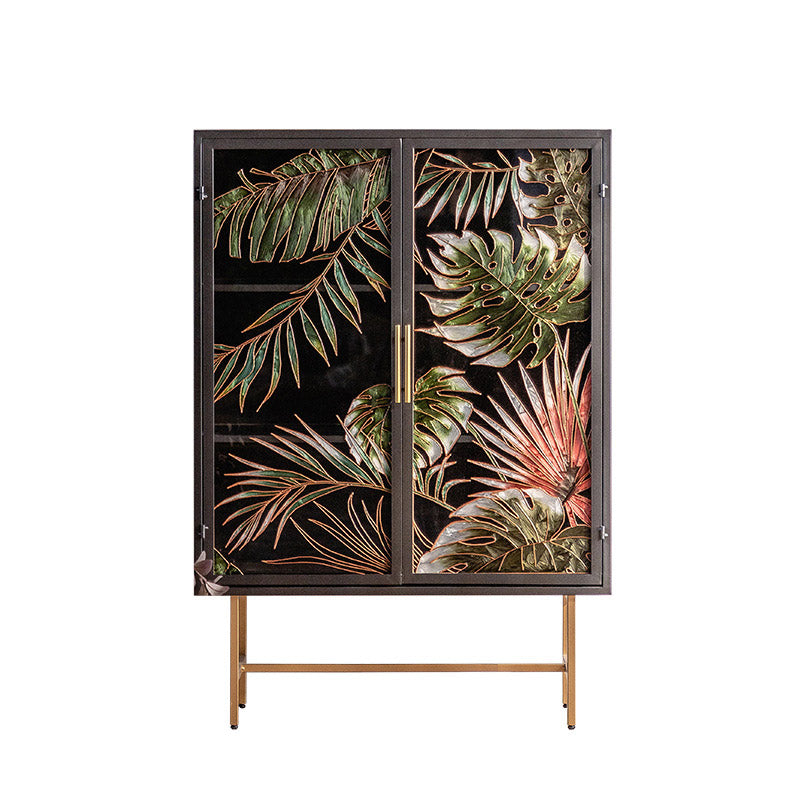 Glam Glass Door Sideboard Engineered Wood Side Board for Kitchen Use Clearhalo 'buffet_sideboard' 'Buffets & Sideboards' 'furn' 'furn_buffet_sideboard' 'Furniture' 'Kitchen & Dining Furniture' 6732559