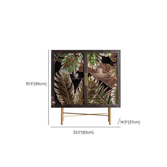 Glam Glass Door Sideboard Engineered Wood Side Board for Kitchen Use Clearhalo 'buffet_sideboard' 'Buffets & Sideboards' 'furn' 'furn_buffet_sideboard' 'Furniture' 'Kitchen & Dining Furniture' 6732574