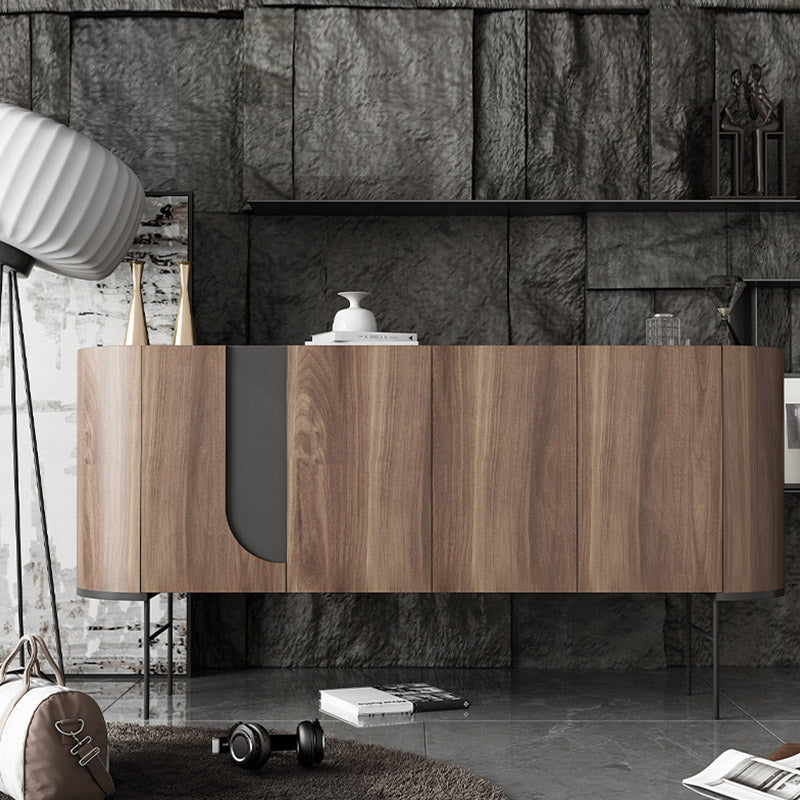 Wood Buffet Table Contemporary Style Side Board with Cabinets Clearhalo 'buffet_sideboard' 'Buffets & Sideboards' 'furn' 'furn_buffet_sideboard' 'Furniture' 'Kitchen & Dining Furniture' 6732581