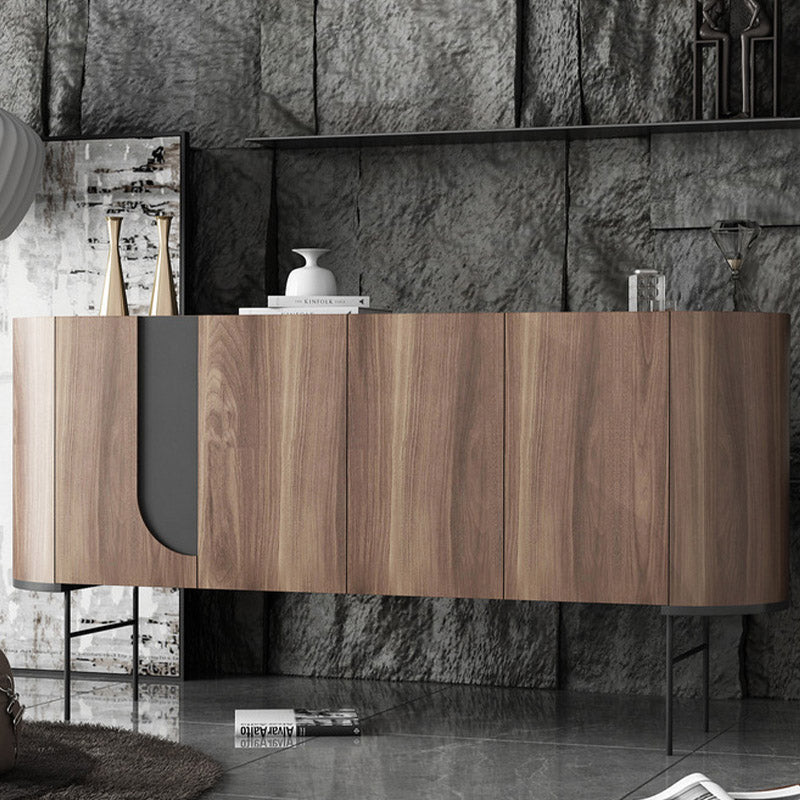 Wood Buffet Table Contemporary Style Side Board with Cabinets Clearhalo 'buffet_sideboard' 'Buffets & Sideboards' 'furn' 'furn_buffet_sideboard' 'Furniture' 'Kitchen & Dining Furniture' 6732590