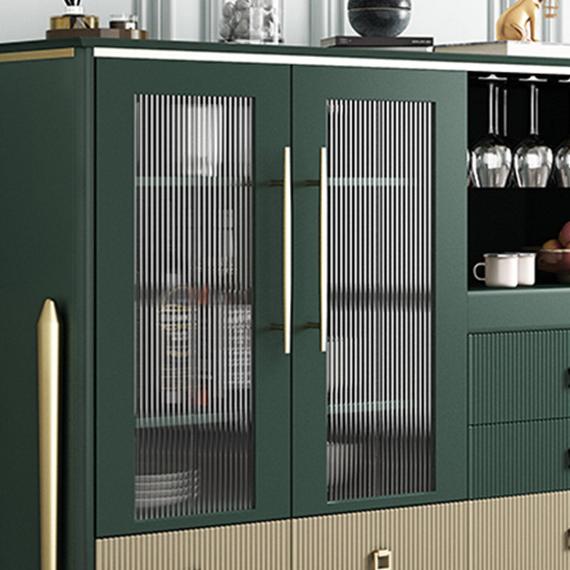 Table de buffet en bois massif planche latérale contemporaine avec armoires et tiroirs