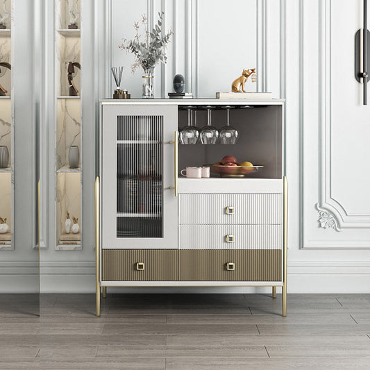 Tavolo a buffet in legno massiccio tavola contemporanea con armadi e cassetti