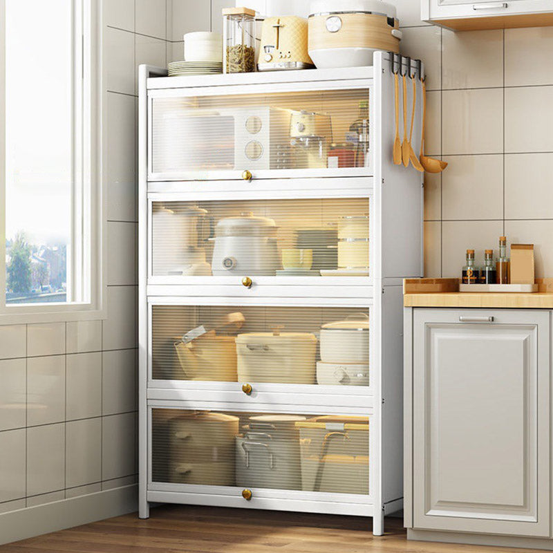 Sideboard in stile glam Sideboard in acciaio bianco in acciaio senza luci a LED