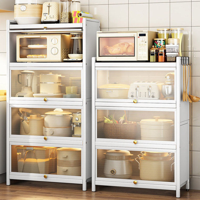 Sideboard in stile glam Sideboard in acciaio bianco in acciaio senza luci a LED