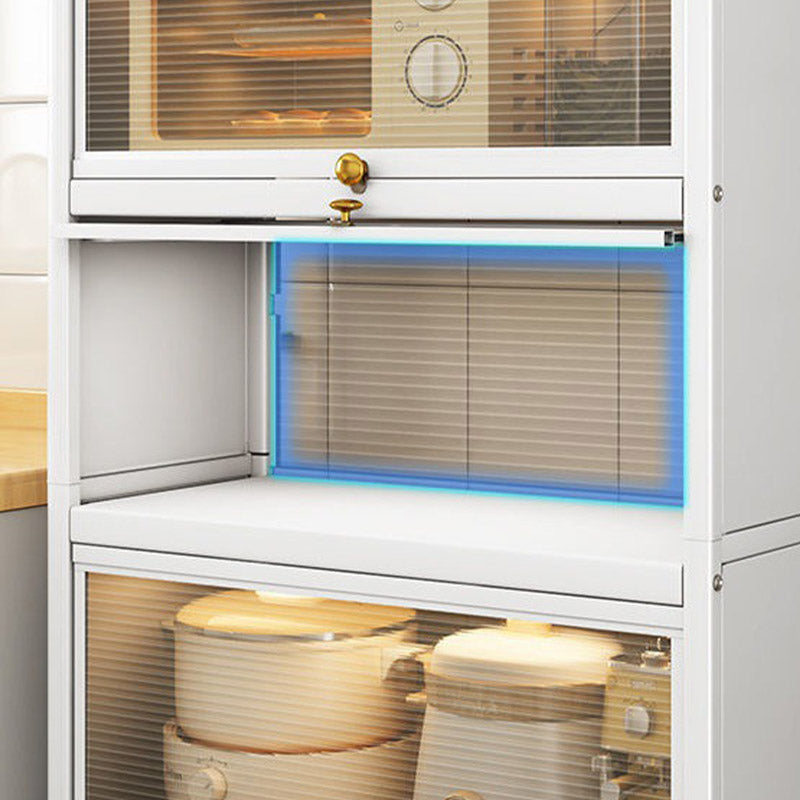 Sideboard in stile glam Sideboard in acciaio bianco in acciaio senza luci a LED