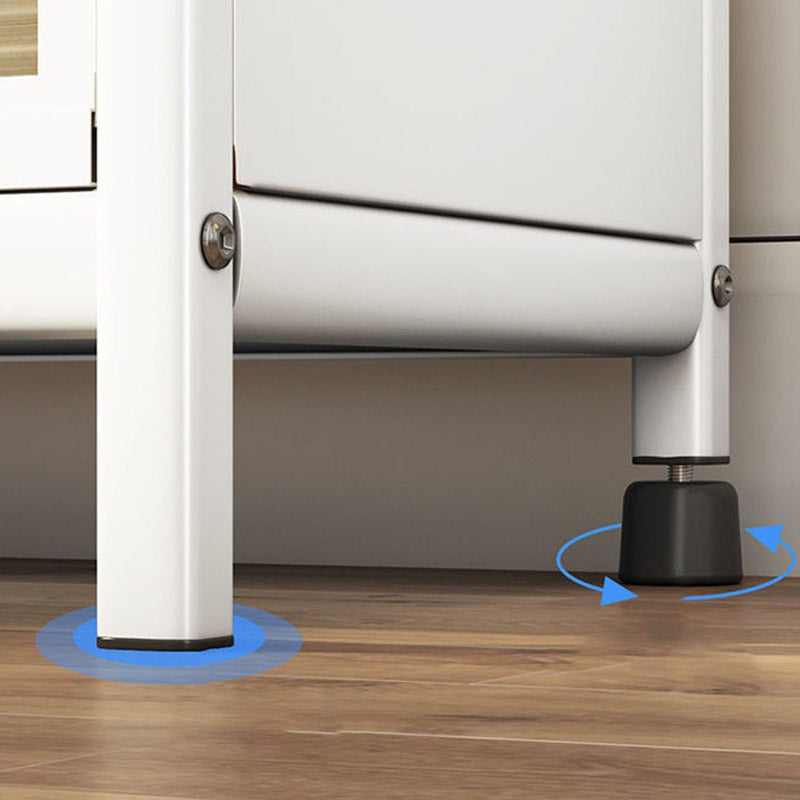 Sideboard in stile glam Sideboard in acciaio bianco in acciaio senza luci a LED