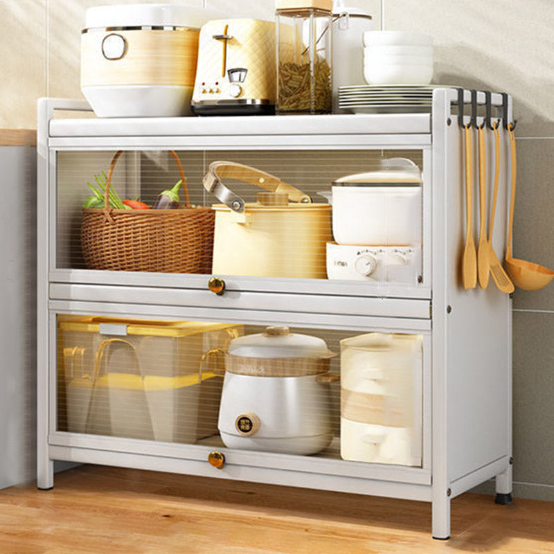 Sideboard in stile glam Sideboard in acciaio bianco in acciaio senza luci a LED