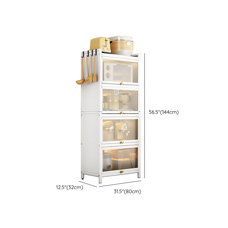 Sideboard in stile glam Sideboard in acciaio bianco in acciaio senza luci a LED