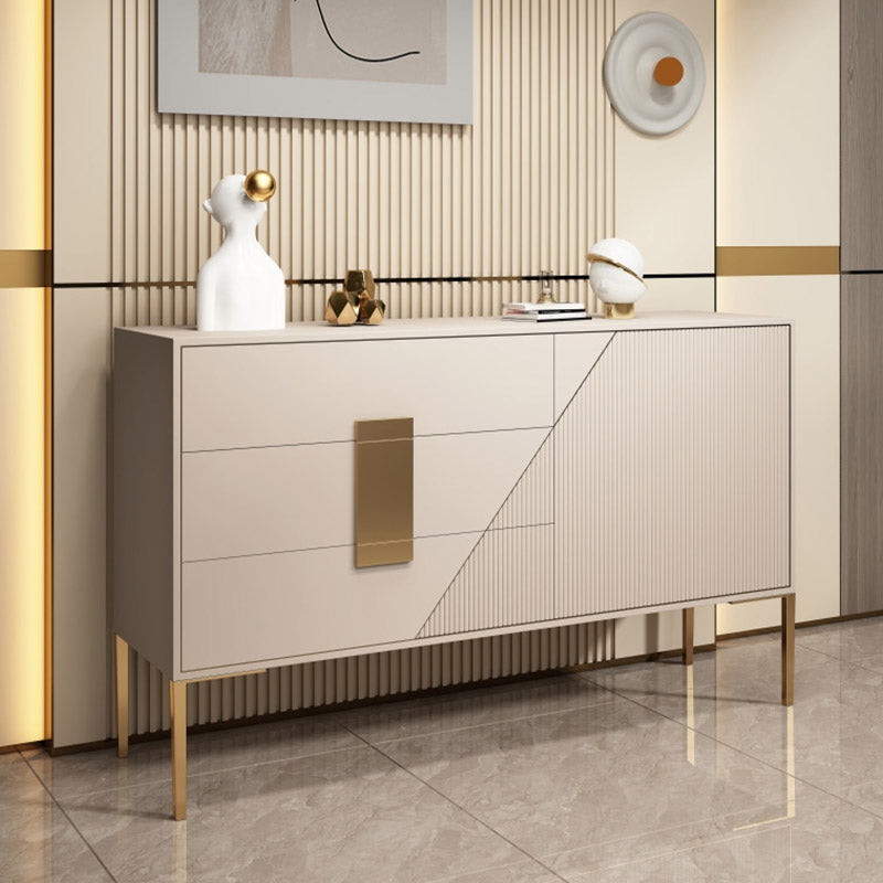 Tavolo da buffet di legno moderno e contemporaneo con armadi e cassetti