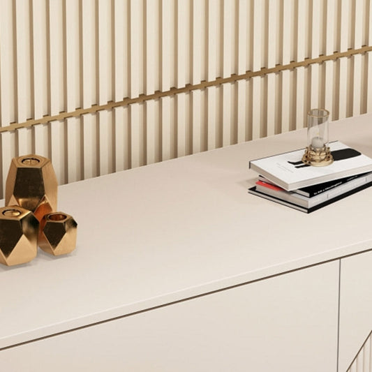 Tavolo da buffet di legno moderno e contemporaneo con armadi e cassetti