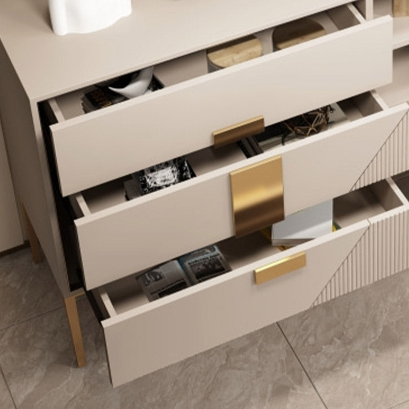 Tavolo da buffet di legno moderno e contemporaneo con armadi e cassetti