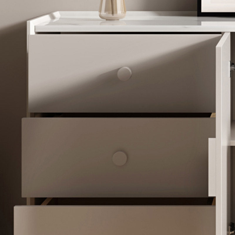 Buffet de restauration en pierre de crénza moderne et contemporain avec armoires et tiroirs