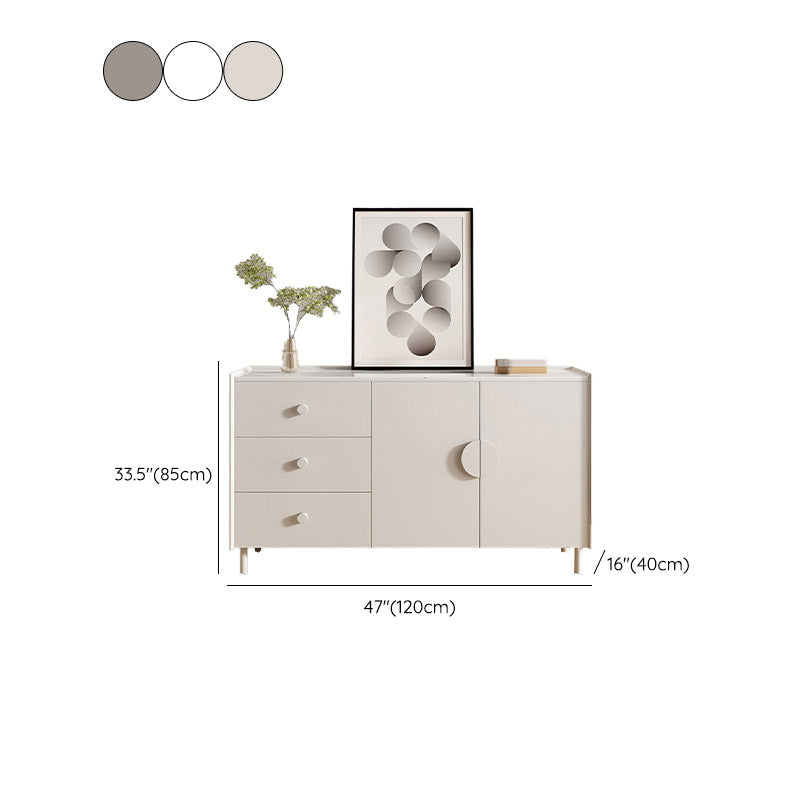 Buffet de restauration en pierre de crénza moderne et contemporain avec armoires et tiroirs