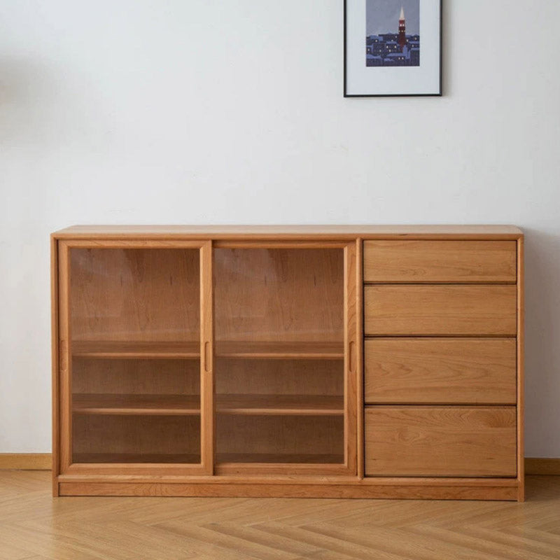 Tavolo a buffet in legno massiccio moderna e contemporanea con armadi e cassetti