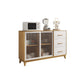 Modern Style Sideboard Engineered Wood Sideboard with Glass Door 63"L x 16"W x 38"H Wood Clearhalo 'buffet_sideboard' 'Buffets & Sideboards' 'furn' 'furn_buffet_sideboard' 'Furniture' 'Kitchen & Dining Furniture' 6732779