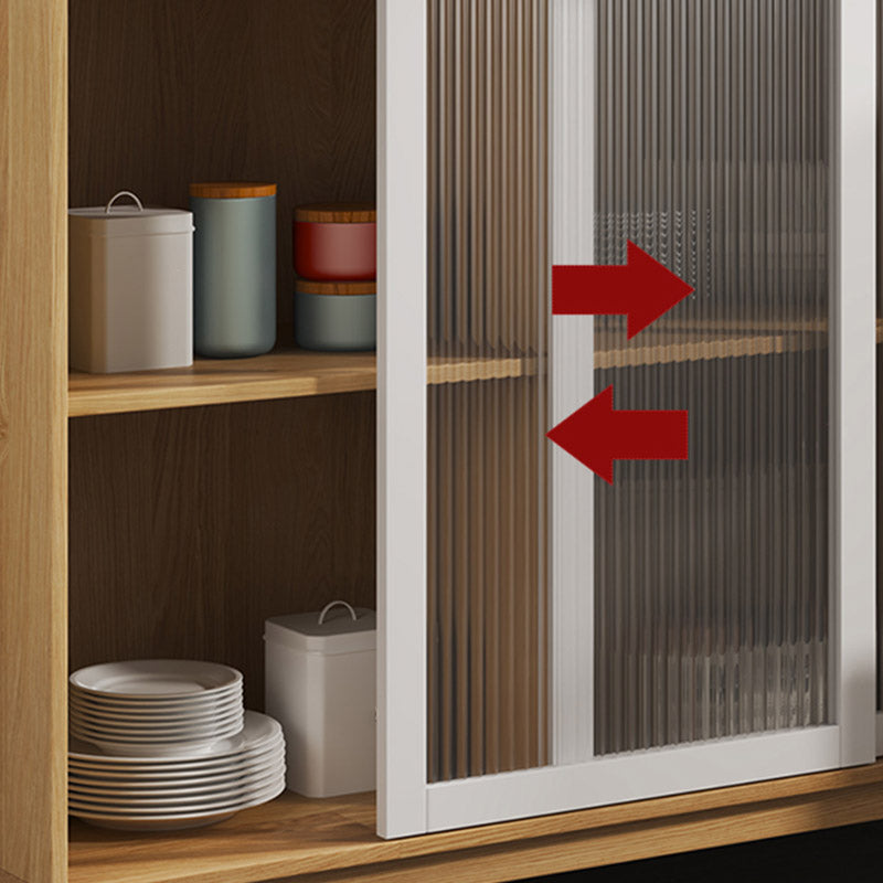 Modern Style Sideboard Engineered Wood Sideboard with Glass Door Clearhalo 'buffet_sideboard' 'Buffets & Sideboards' 'furn' 'furn_buffet_sideboard' 'Furniture' 'Kitchen & Dining Furniture' 6732786