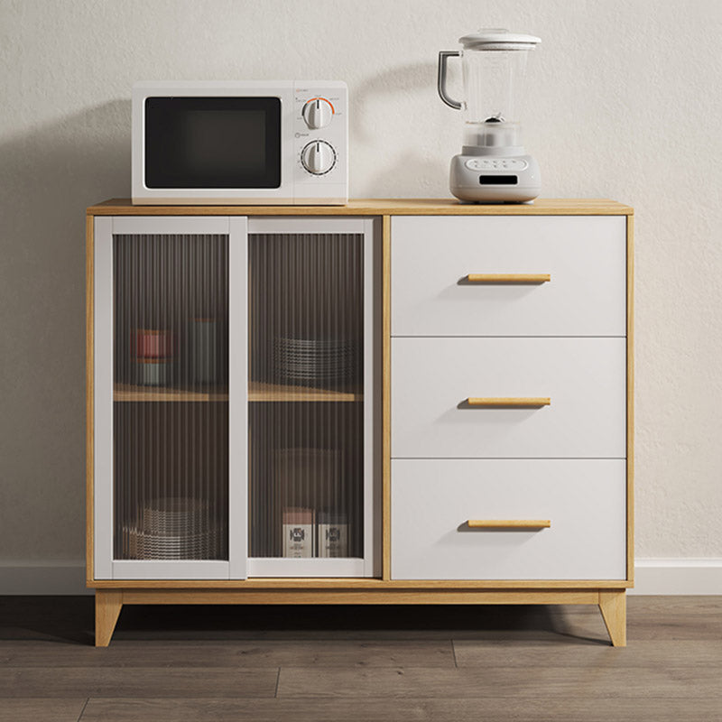 Modern Style Sideboard Engineered Wood Sideboard with Glass Door Clearhalo 'buffet_sideboard' 'Buffets & Sideboards' 'furn' 'furn_buffet_sideboard' 'Furniture' 'Kitchen & Dining Furniture' 6732793