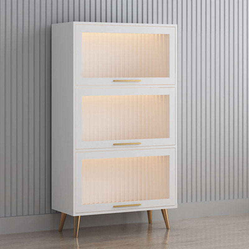 Glam Glass Door Sideboard Engineered Wood Side Board without LED Lights Clearhalo 'buffet_sideboard' 'Buffets & Sideboards' 'furn' 'furn_buffet_sideboard' 'Furniture' 'Kitchen & Dining Furniture' 6732897