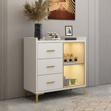 Sideboard in legno ingegnerizzato in stile glam con luci a LED