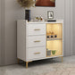 Sideboard in legno ingegnerizzato in stile glam con luci a LED