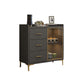 Sideboard in legno ingegnerizzato in stile glam con luci a LED