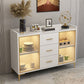 Sideboard in legno ingegnerizzato in stile glam con luci a LED
