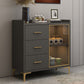 Sideboard in legno ingegnerizzato in stile glam con luci a LED