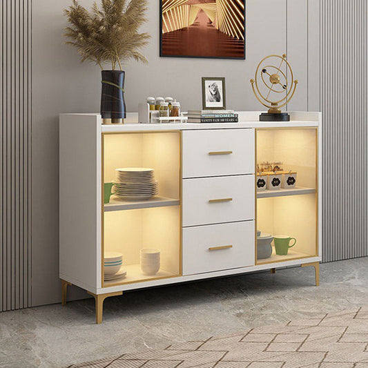 Sideboard in legno ingegnerizzato in stile glam con luci a LED
