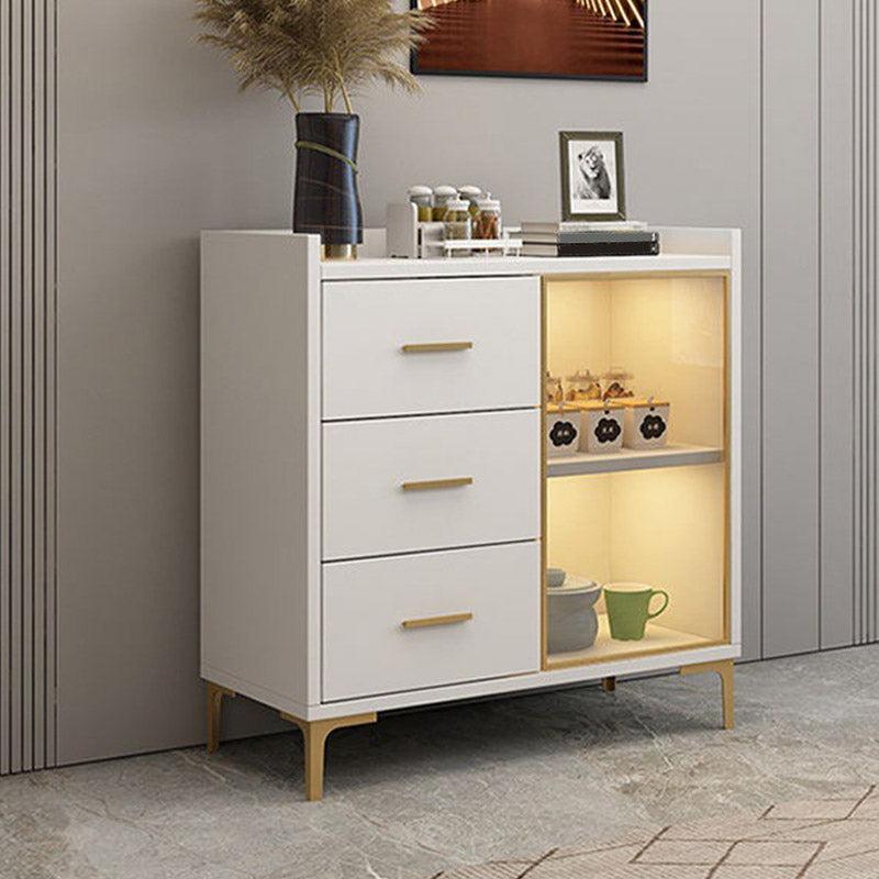 Sideboard in legno ingegnerizzato in stile glam con luci a LED