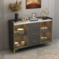 Sideboard in legno ingegnerizzato in stile glam con luci a LED