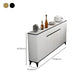 Cena in vetro Sideboard Sideboard White Mirroring Board con gambe metalliche
