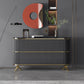 Glam Stone Top Sideboard Engineered Wood Side Board with Gold Legs Dark Gray Clearhalo 'buffet_sideboard' 'Buffets & Sideboards' 'furn' 'furn_buffet_sideboard' 'Furniture' 'Kitchen & Dining Furniture' 6733035