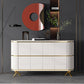 Glam Stone Top Sideboard Engineered Wood Side Board with Gold Legs White Clearhalo 'buffet_sideboard' 'Buffets & Sideboards' 'furn' 'furn_buffet_sideboard' 'Furniture' 'Kitchen & Dining Furniture' 6733038