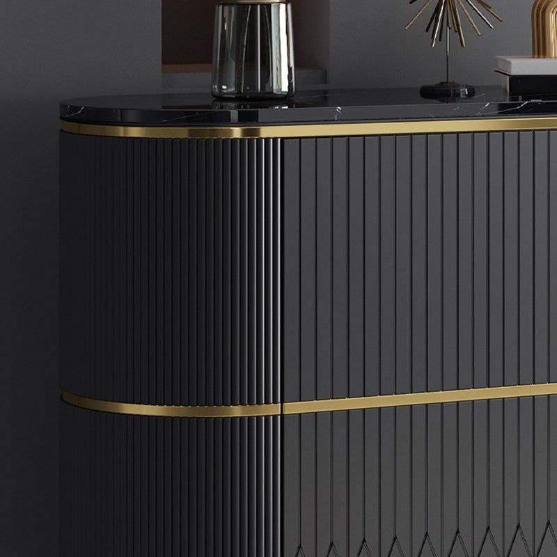 Glam Stone Top Sideboard Engineered Wood Side Board with Gold Legs Clearhalo 'buffet_sideboard' 'Buffets & Sideboards' 'furn' 'furn_buffet_sideboard' 'Furniture' 'Kitchen & Dining Furniture' 6733041