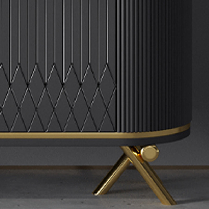 Glam Stone Top Sideboard Engineered Wood Side Board with Gold Legs Clearhalo 'buffet_sideboard' 'Buffets & Sideboards' 'furn' 'furn_buffet_sideboard' 'Furniture' 'Kitchen & Dining Furniture' 6733043