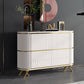 Glam Stone Top Sideboard Engineered Wood Side Board with Gold Legs Clearhalo 'buffet_sideboard' 'Buffets & Sideboards' 'furn' 'furn_buffet_sideboard' 'Furniture' 'Kitchen & Dining Furniture' 6733046