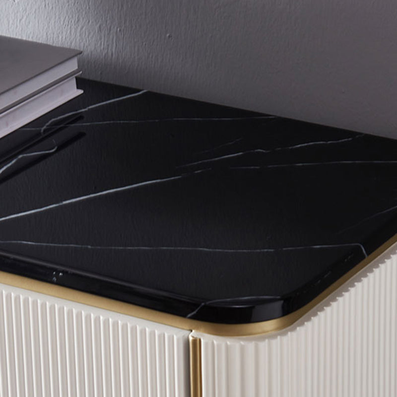 2ドア付きモダンな石のトップサイドボードエンジニアリングウッドサイドボード