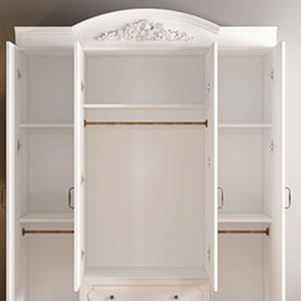 Engineered Wood Wardrobe Closet with Garment Rod White Wardrobe Cabinet Clearhalo 'Armoires & Wardrobes' 'armoires_wardrobes' 'Bedroom Furniture' 'furn' 'furn_armoires_wardrobes' 'Furniture' 6733135