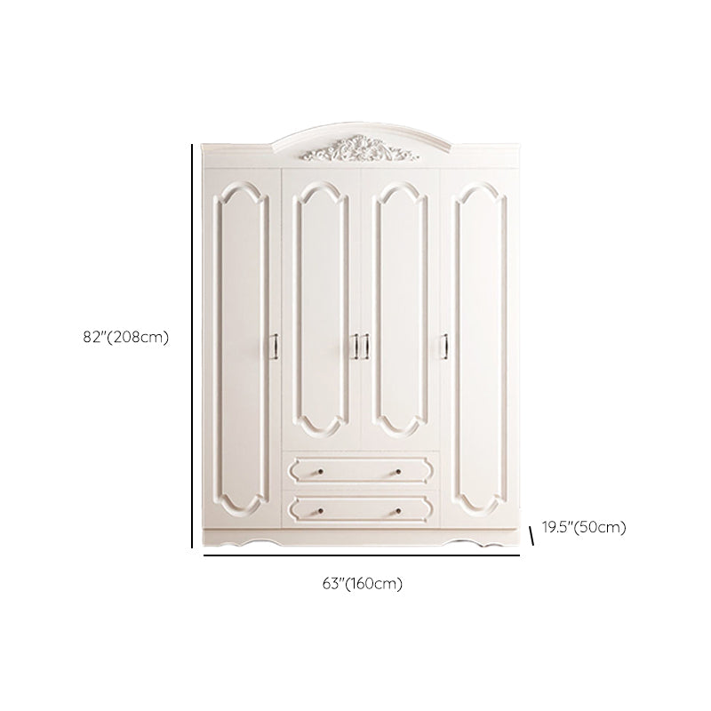 Engineered Wood Wardrobe Closet with Garment Rod White Wardrobe Cabinet Clearhalo 'Armoires & Wardrobes' 'armoires_wardrobes' 'Bedroom Furniture' 'furn' 'furn_armoires_wardrobes' 'Furniture' 6733143