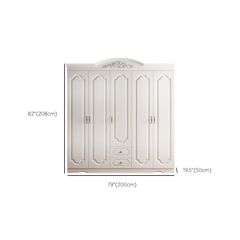 Engineered Wood Wardrobe Closet with Garment Rod White Wardrobe Cabinet Clearhalo 'Armoires & Wardrobes' 'armoires_wardrobes' 'Bedroom Furniture' 'furn' 'furn_armoires_wardrobes' 'Furniture' 6733145