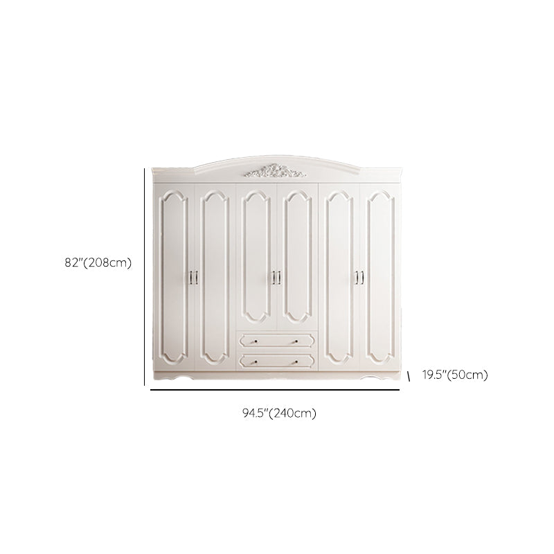 Engineered Wood Wardrobe Closet with Garment Rod White Wardrobe Cabinet Clearhalo 'Armoires & Wardrobes' 'armoires_wardrobes' 'Bedroom Furniture' 'furn' 'furn_armoires_wardrobes' 'Furniture' 6733147