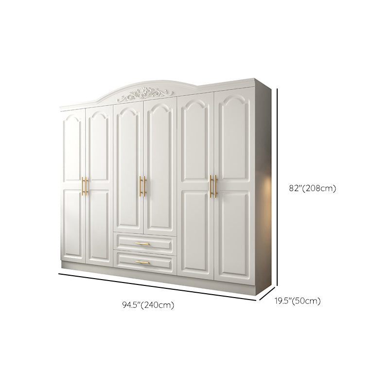 Engineered Wood Wardrobe Closet with Garment Rod White Wardrobe Cabinet Clearhalo 'Armoires & Wardrobes' 'armoires_wardrobes' 'Bedroom Furniture' 'furn' 'furn_armoires_wardrobes' 'Furniture' 6733148