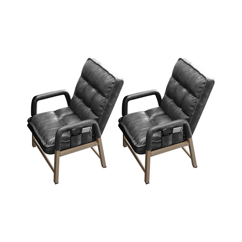 Chaise de bureau en métal chaise de bras contemporain à hauteur de dos réglable