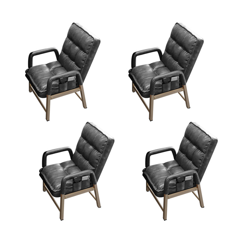 Chaise de bureau en métal chaise de bras contemporain à hauteur de dos réglable