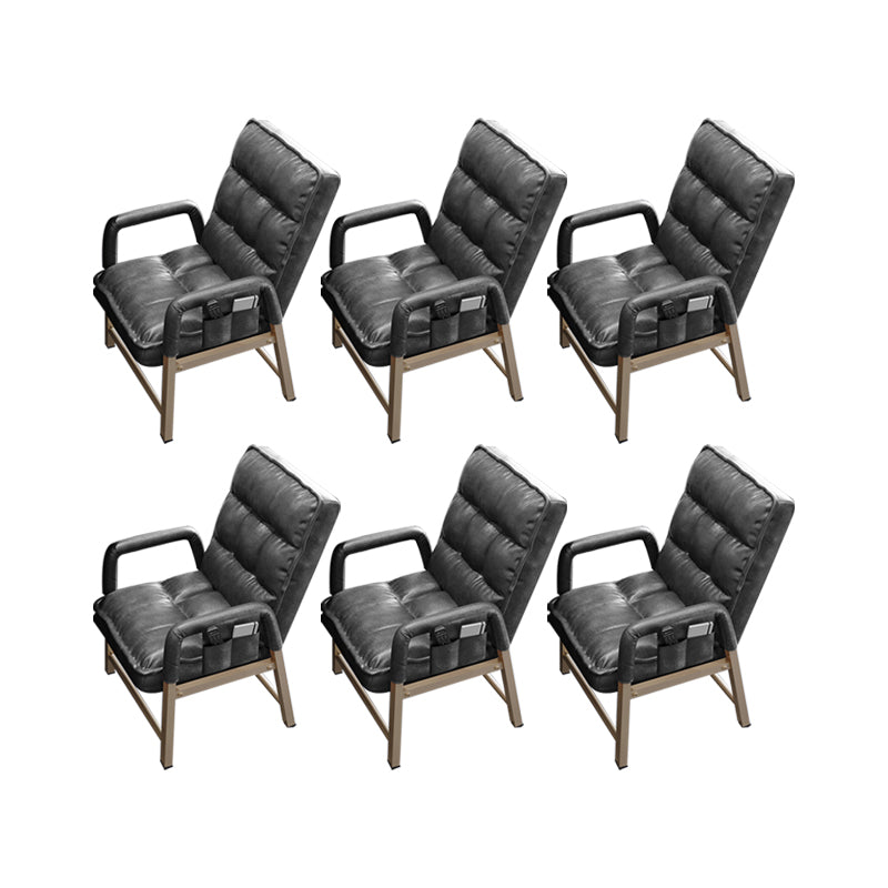 Chaise de bureau en métal chaise de bras contemporain à hauteur de dos réglable