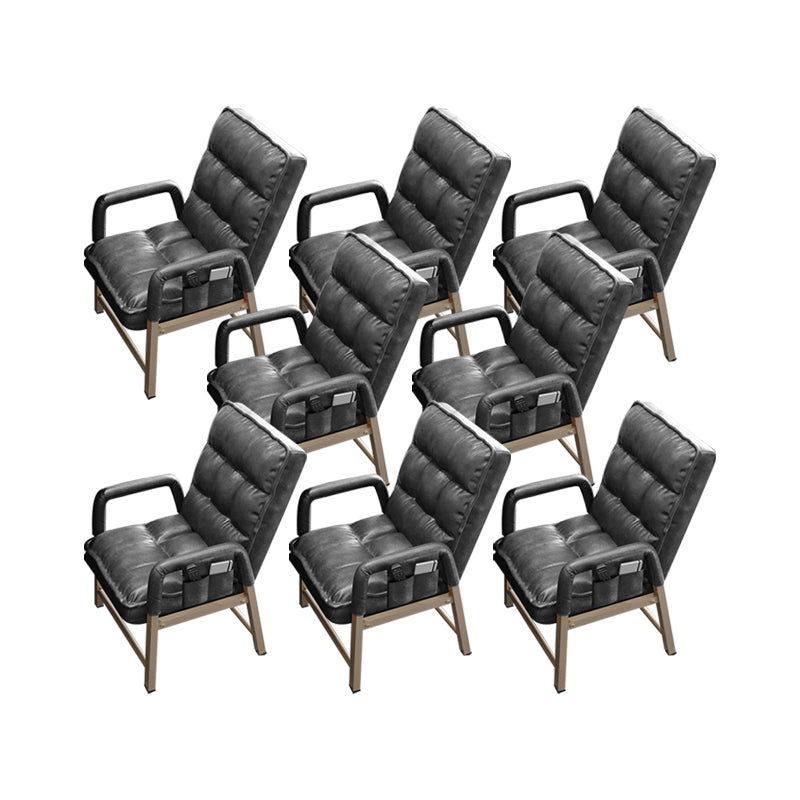 Chaise de bureau en métal chaise de bras contemporain à hauteur de dos réglable