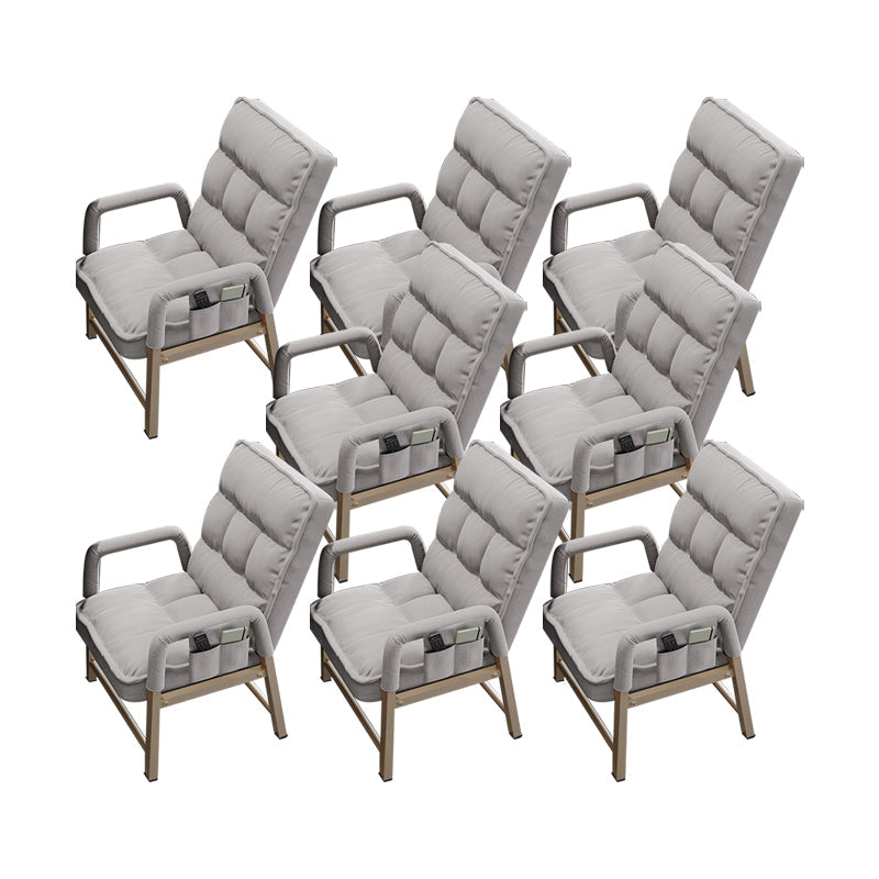 Chaise de bureau en métal chaise de bras contemporain à hauteur de dos réglable