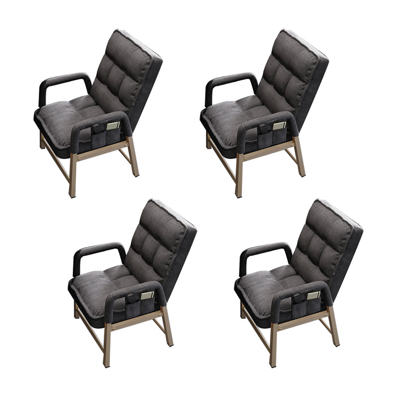 Chaise de bureau en métal chaise de bras contemporain à hauteur de dos réglable